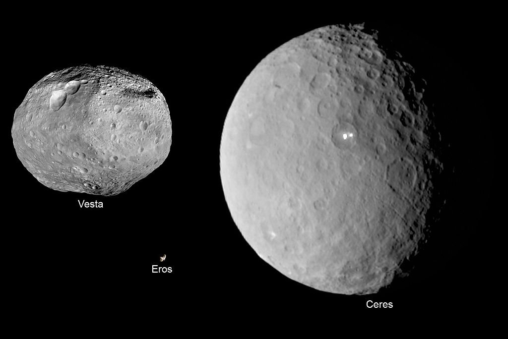 Ceres, Vesta and Eros